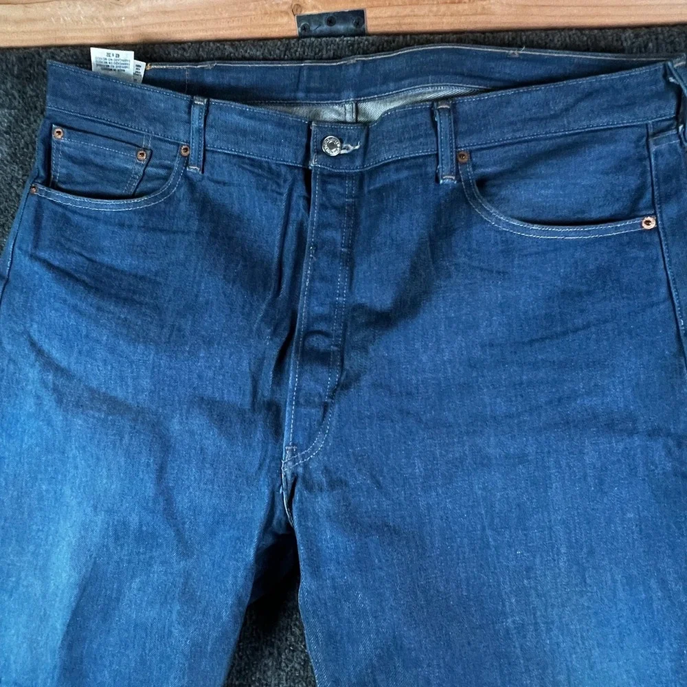 Levi's 501XX‎ Original Fit Blue Jeans Button Fly Mens Measures Size 42x30 Baggy